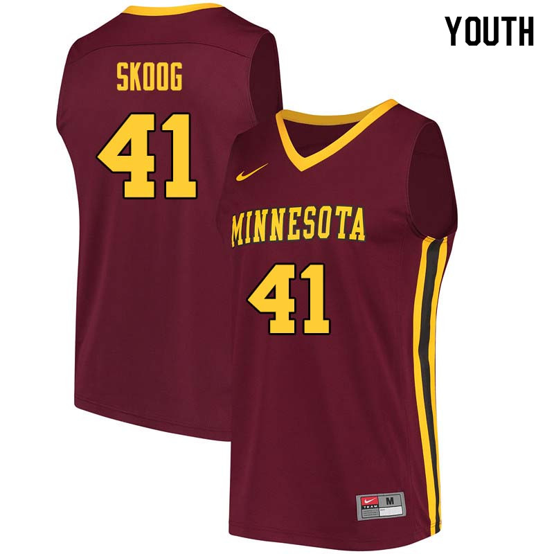 Youth #41 Whitey Skoog Minnesota Golden Gophers College Basketball Jerseys Sale-Maroon